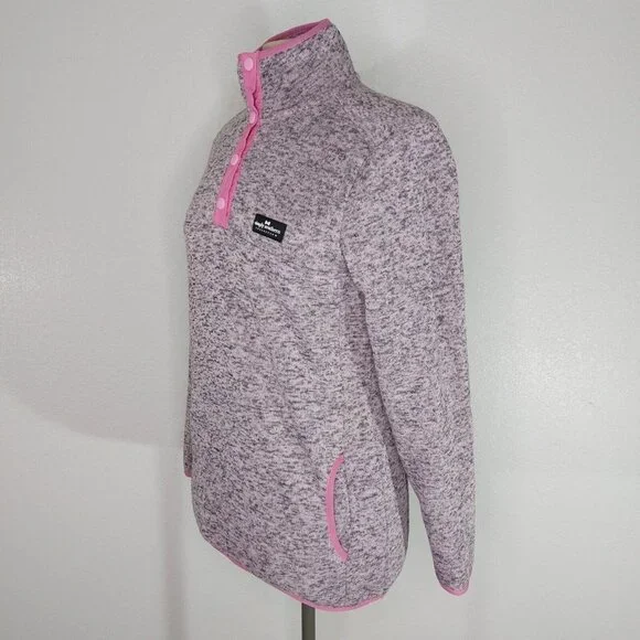 Simply Southern Womens Medium Pullover Pink Heather Fleece Sweatshirt 1/4 Snap - Picture 3 of 13